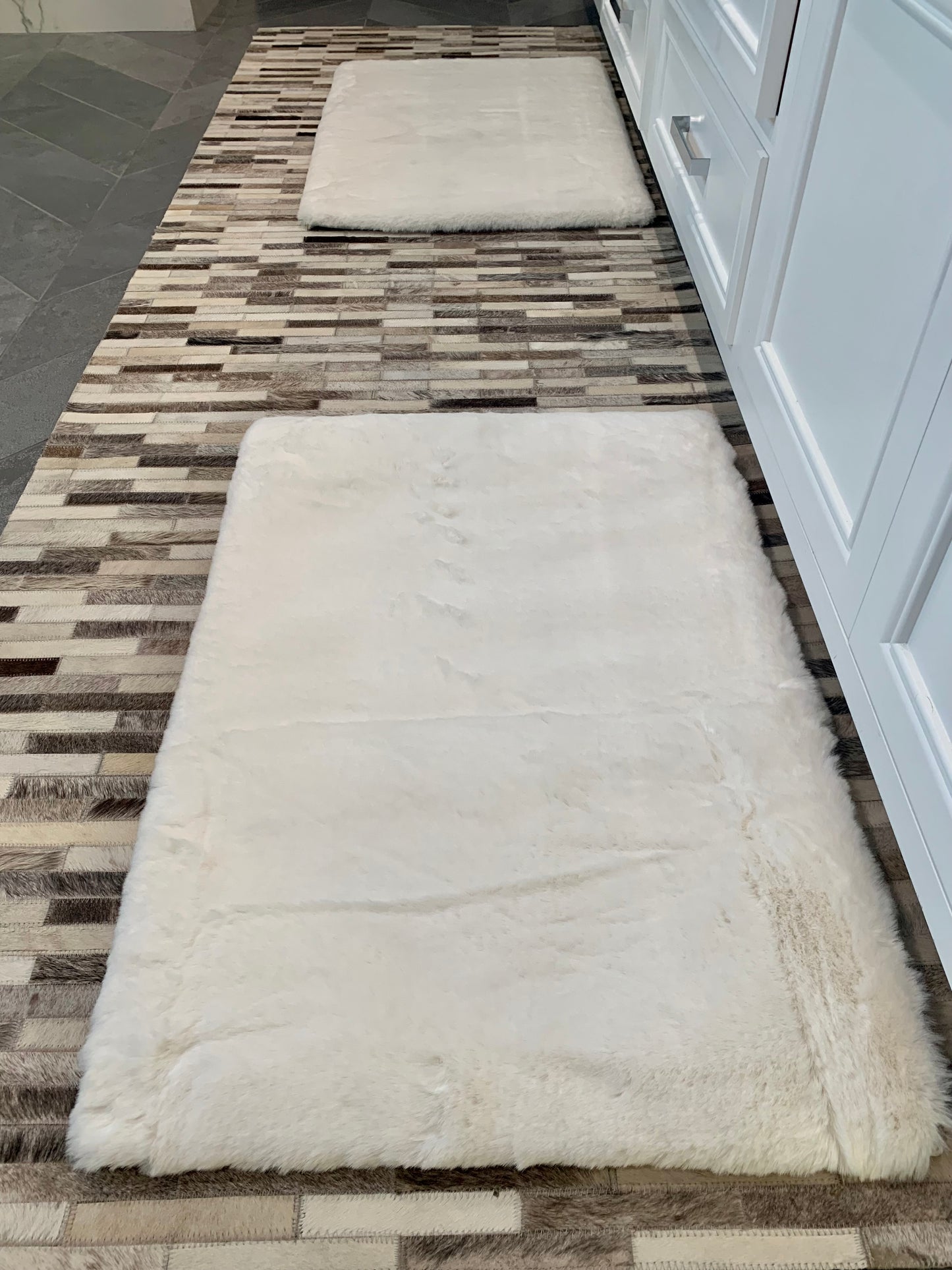 Bath Mat Faux Fur Area Rug / Door Mat/ Kitchen Mat