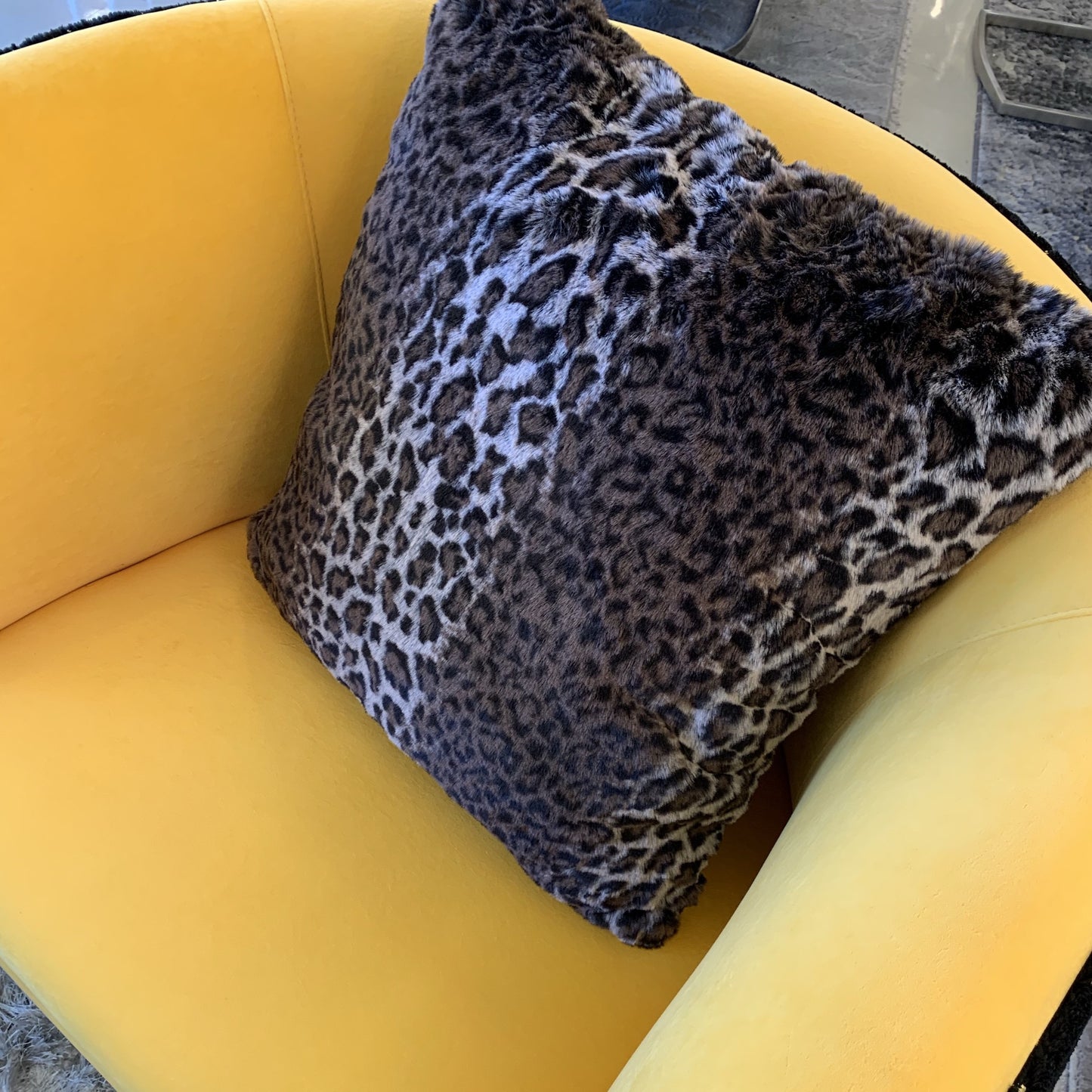 Leopard Cheetah Jaguar Feline Animal Print Soft Cozy Fuzzy Faux Fur Throw Pillow / Positioner