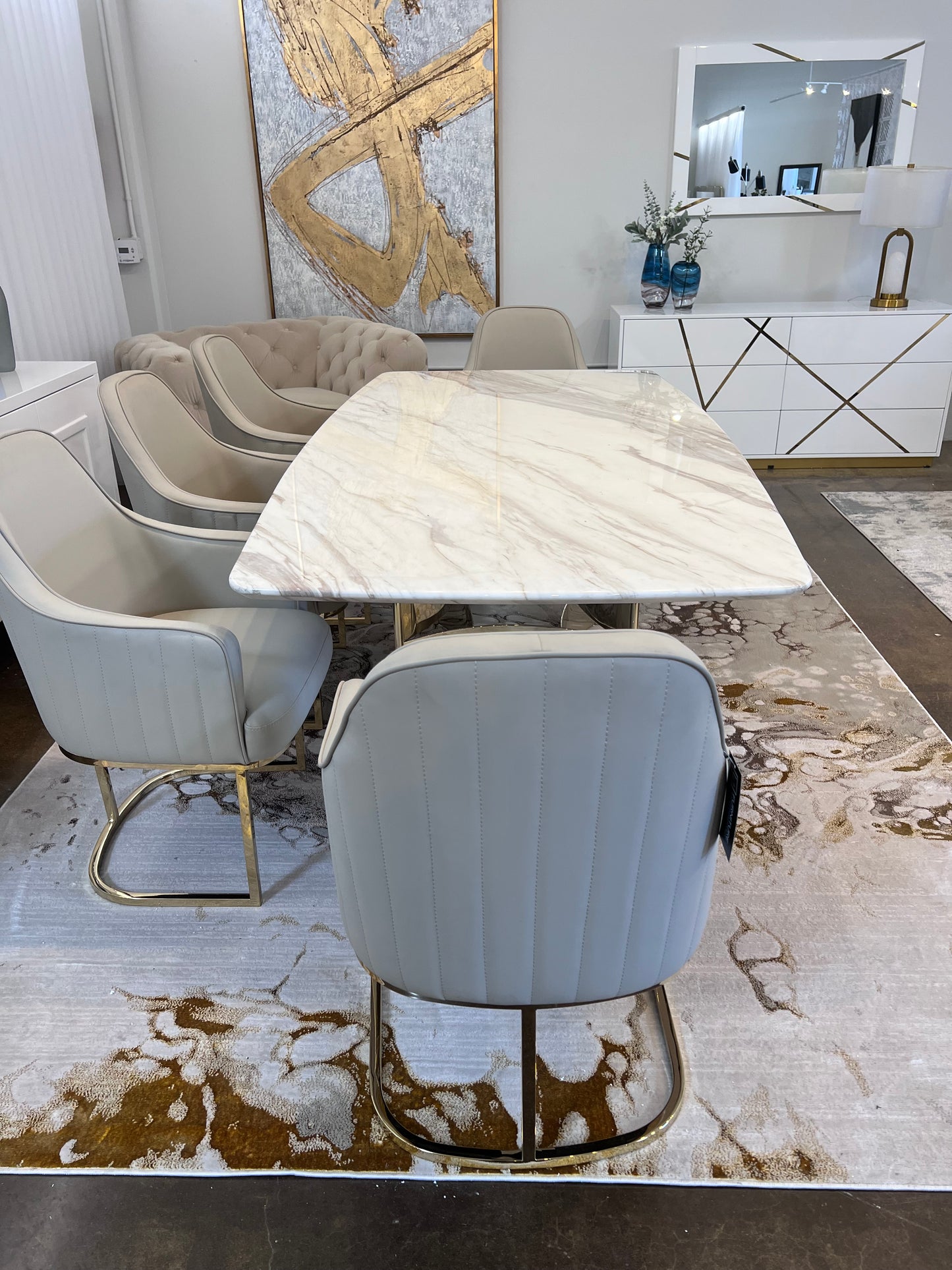 Polyester Golden Viscose Blend Abstract Design Rug/Carpet - Style# Maximus 188 - Color-Changing Flat Weave Rug