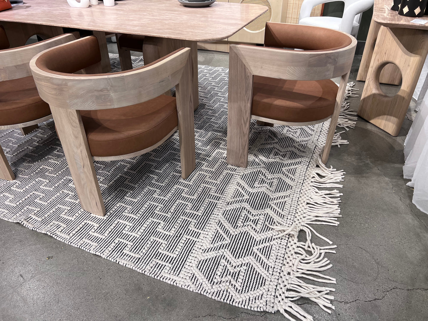 Hand Made Bohemian Natural Wool Rug