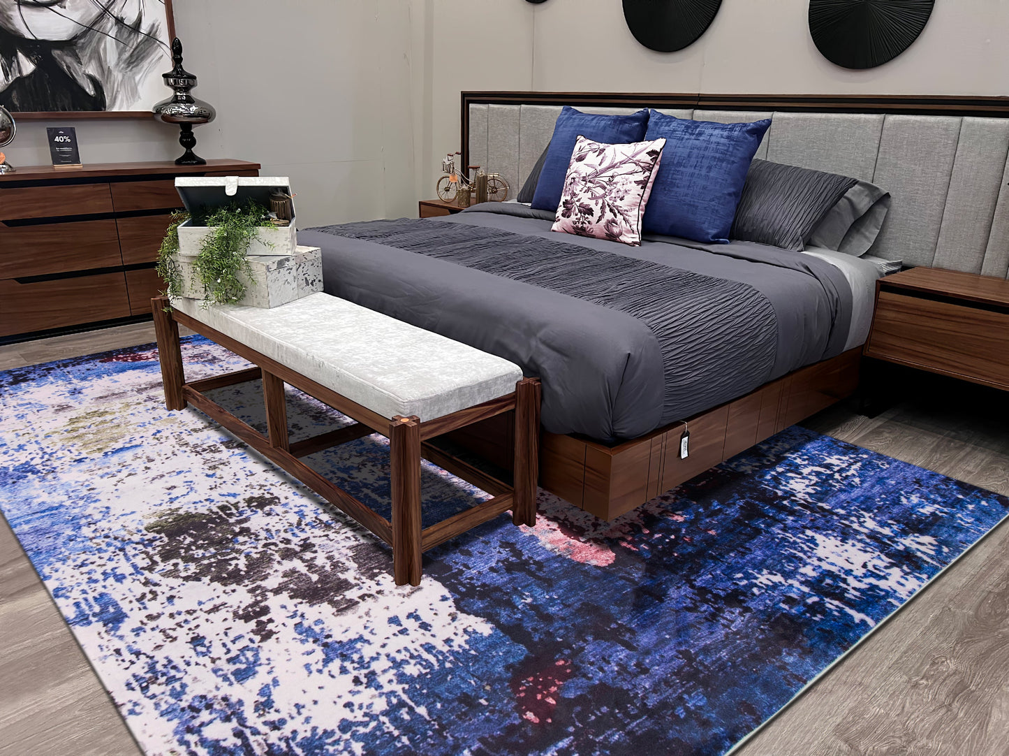 Foldable Anti-Slip Polyester Area Rug | Style# SHAH-22 - Elevate Your Space