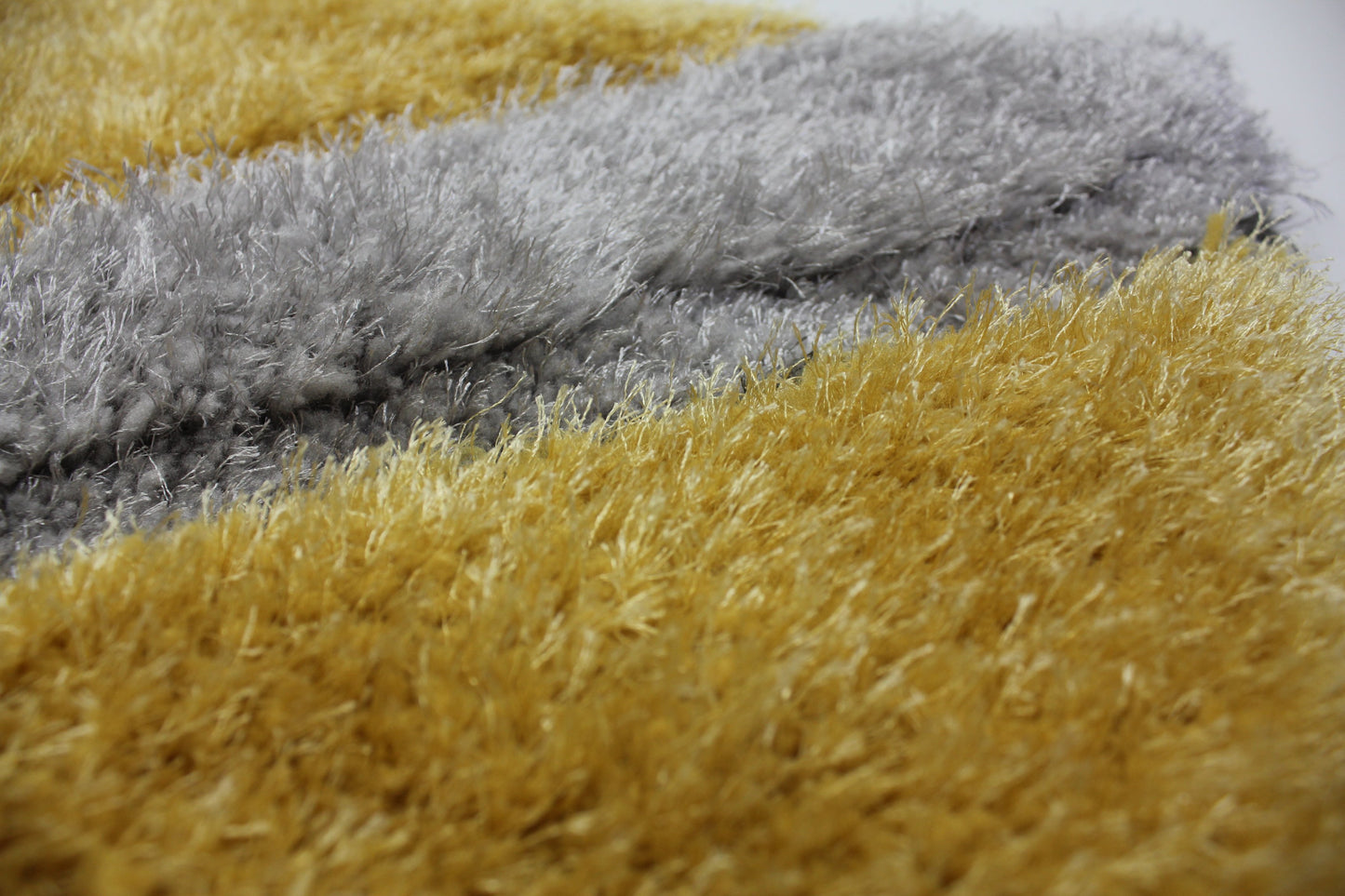 Touch of Red/Silver/Yellow Shag Area Rugs/Carpets | Style# SR-721 - Crafted from 100% Polyester, Plush Fluffy Shine 3D Geometric Design