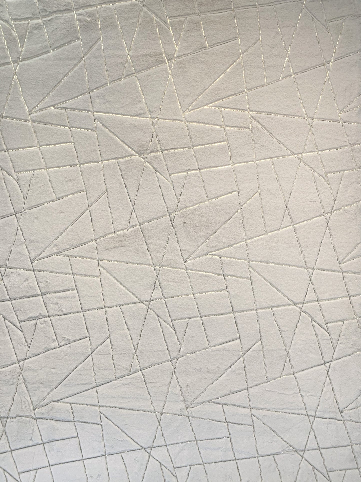 Golden White Lines Shimmery Soft Cozy Fuzzy Faux Fur Area Rug/Carpet