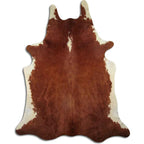 Hereford Brown and White Real Cowhide