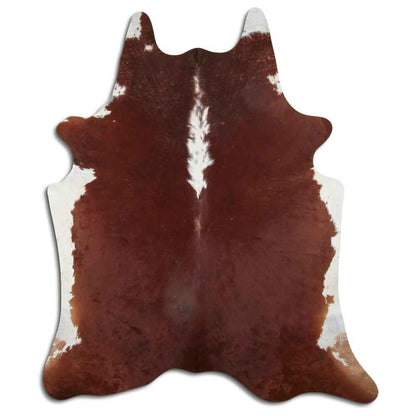 Hereford Brown and White Real Cowhide