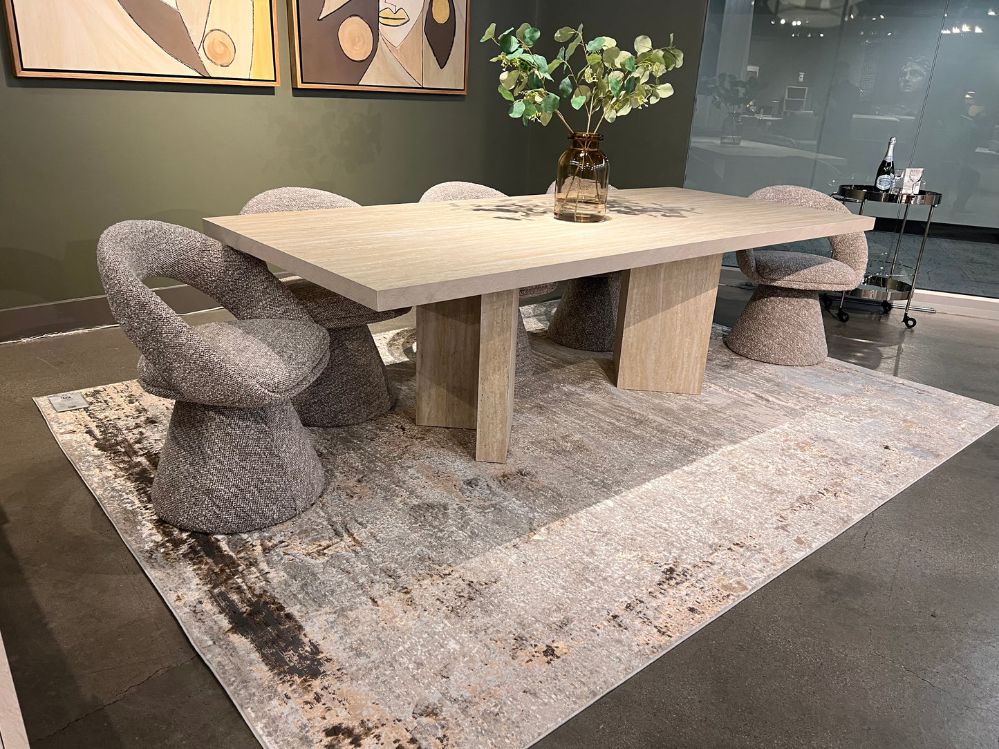 Cream & Gold Rug with Two-Tone Bronze and Copper Abstract Design - KAI 214