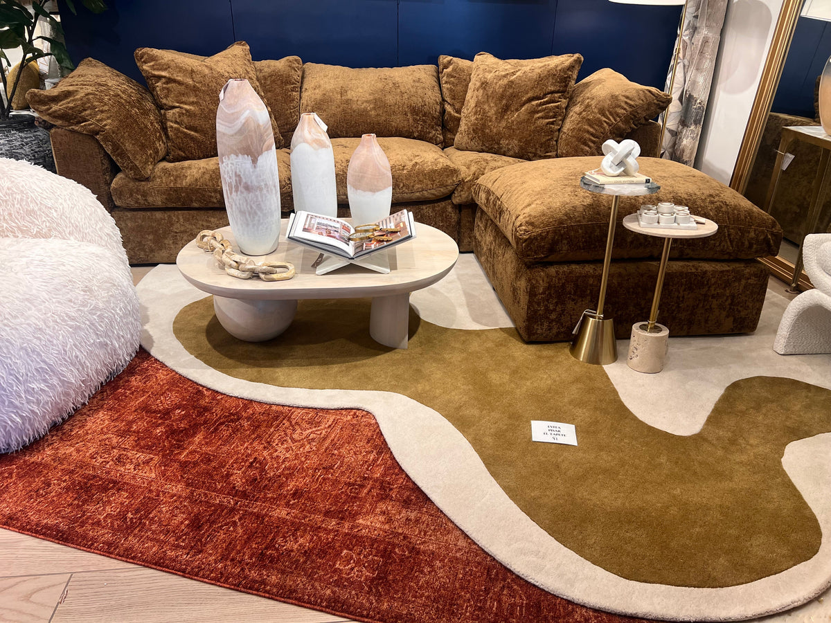 Hand-Tufted Ivory Gold Wool & Viscose Area Rug | Beluga Design 43