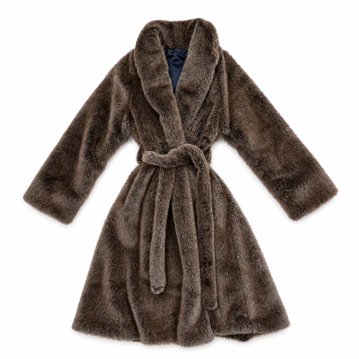 Elegant Luxurious Soft Faux Mink Robe – Indoor/Outdoor Wear, Unisex - MINKO 10 Brown