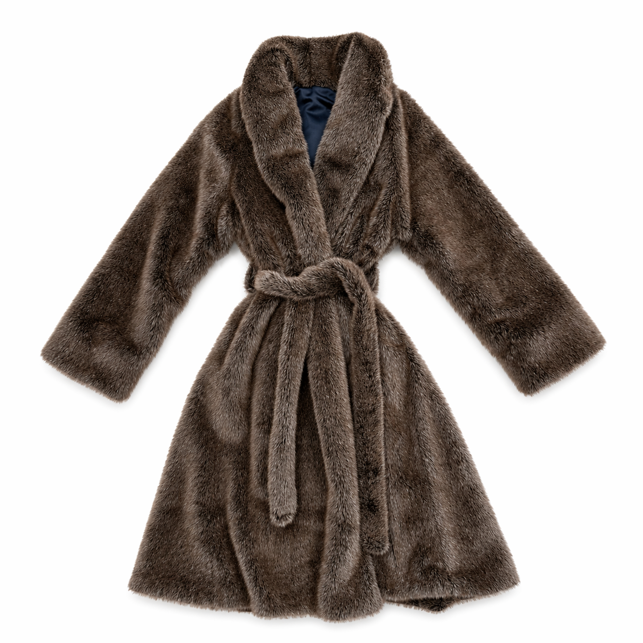 Elegant Luxurious Soft Faux Mink Robe – Indoor/Outdoor Wear, Unisex - MINKO 10 Brown