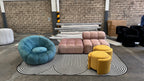 Black & Ivory Geometric Indoor/Outdoor Rug with Organic Live Edge.