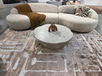 Cream Viscose Rug with Two-Tone Bronze Geometric Detailing - KAI 212