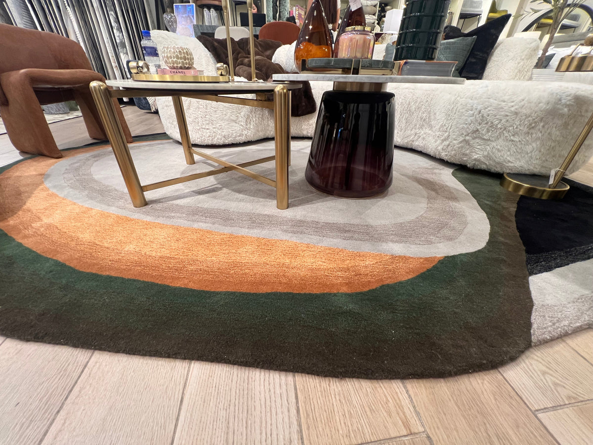 Oval Hand-Tufted Ivory Multi Wool Area Rug | Beluga Design 39