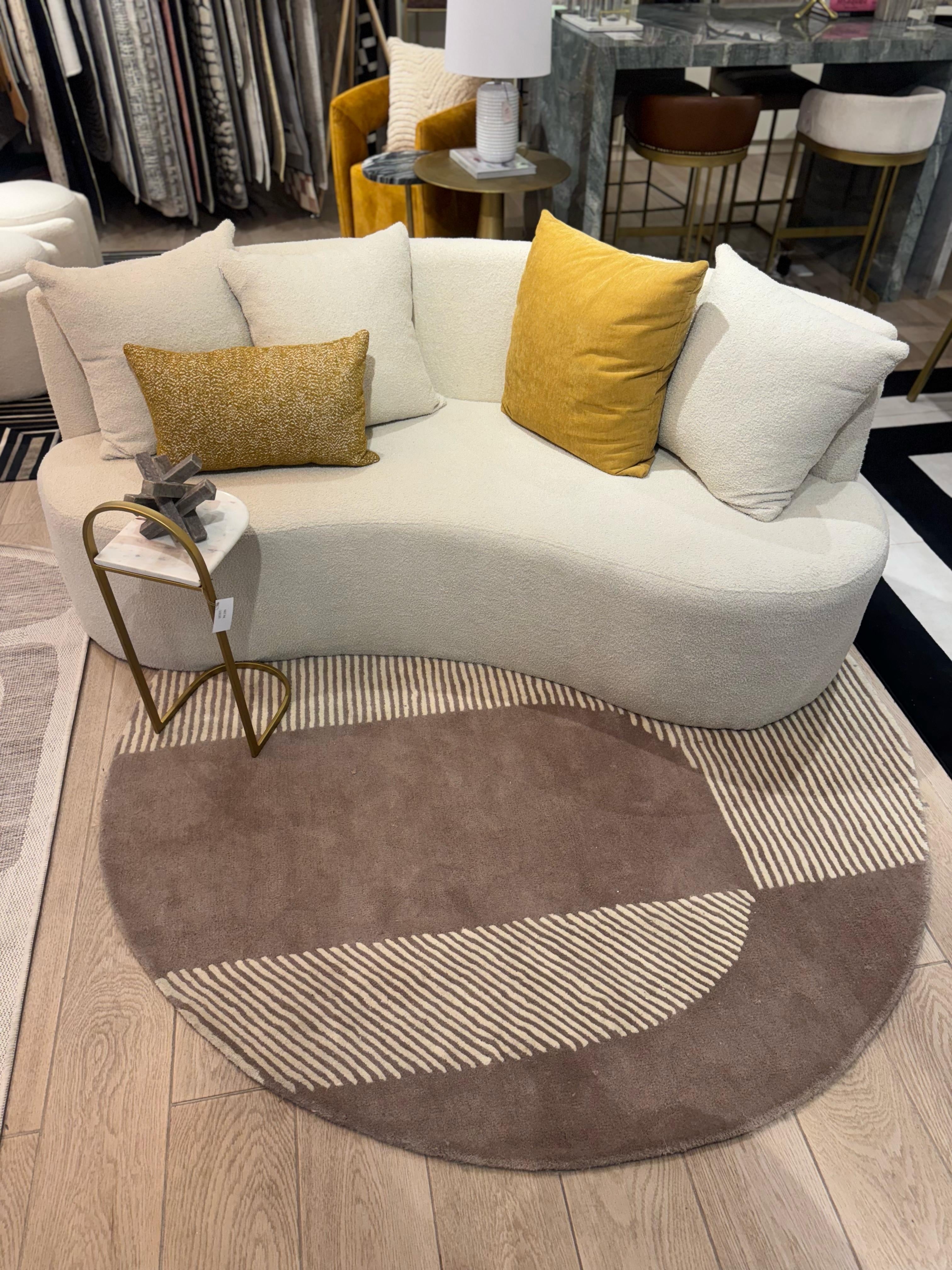 Beluga Tufted Design 61 Ivory Lt. Grey Round