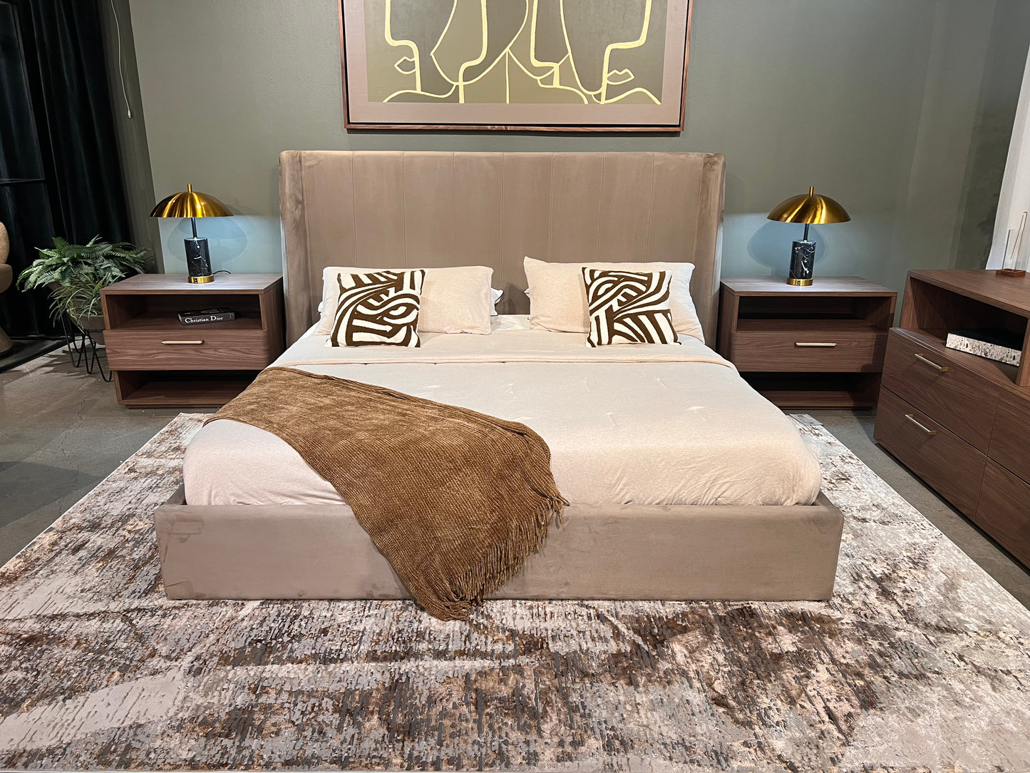 Soft-Touch Gold Beige Rug with Copper Two-Tone Design - KAI 218