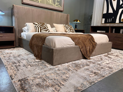 Soft-Touch Gold Beige Rug with Copper Two-Tone Design - KAI 218