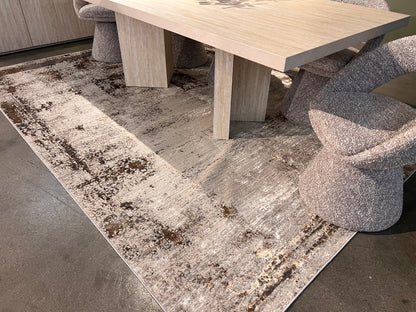 Cream & Gold Rug with Two-Tone Bronze and Copper Abstract Design - KAI 214