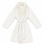 Faux Fur Luxury Long Sleeve Robe / Coat Off White