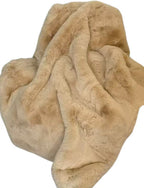 Luxe Beige Chinchilla Faux Fur Throw Blanket – Ultra-Soft Plush Bedspread