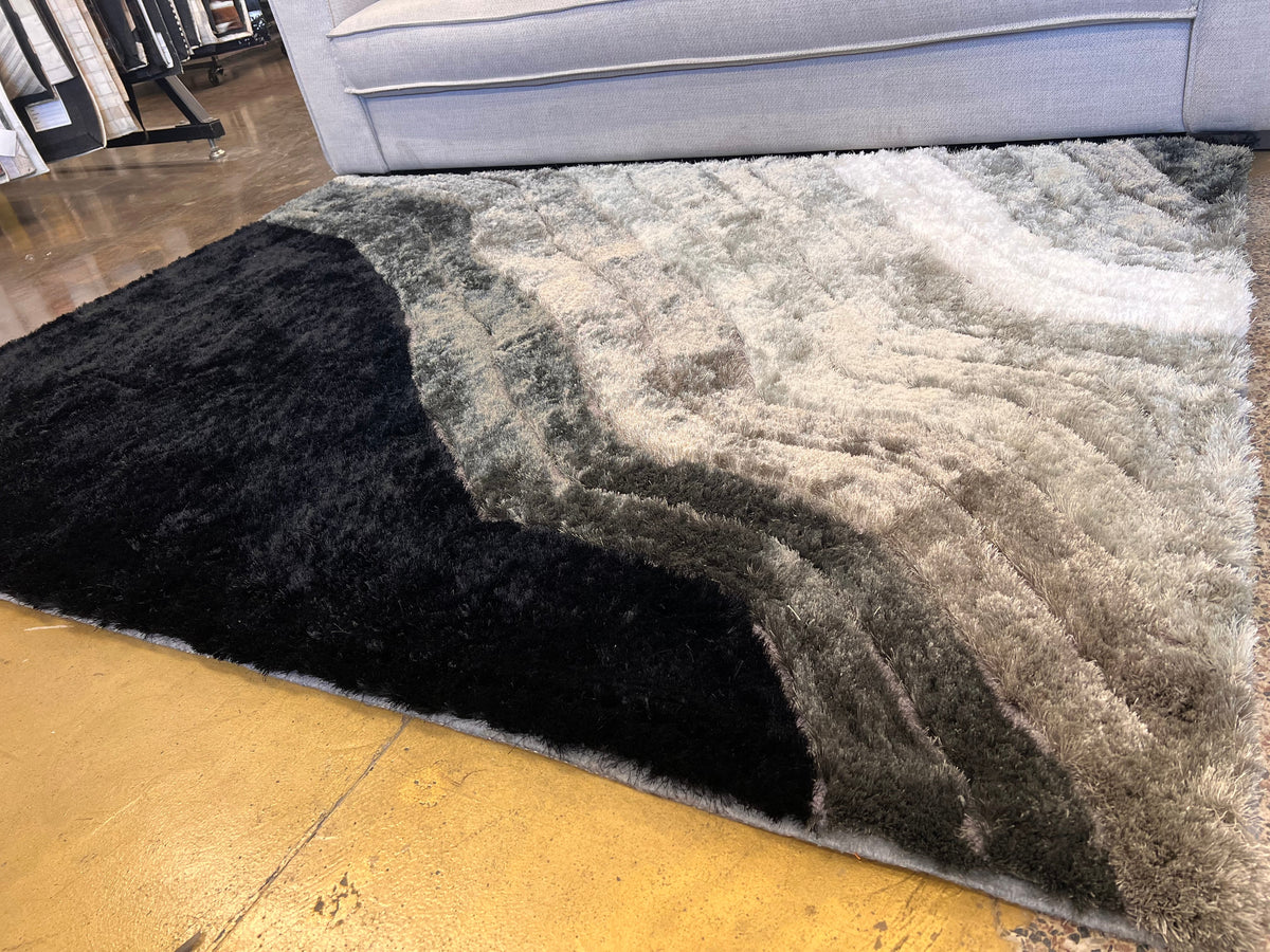 Shaggy Viscose Hand-Tufted Area Rug – Black | SVD-77
