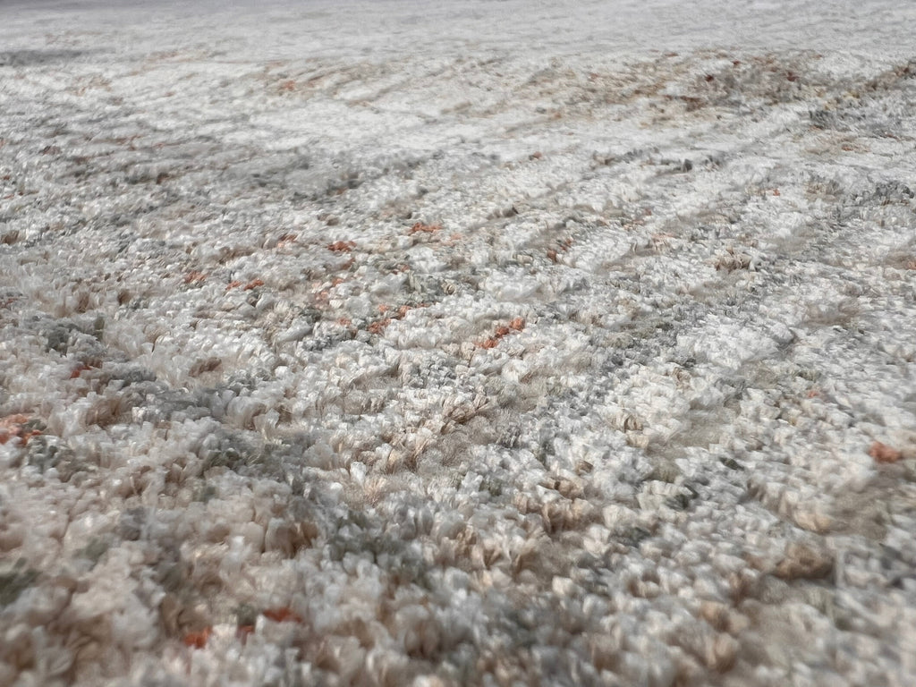 Abstract Cream Rug with Brick Orange and Earth-Tone Accents - KAI 301