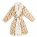 Stylish Sandy Beige Soft-Touch Robe with Two-Tone Ivory Velvet Interior – Perfect for Lounging or Luxe Outdoor Wear - REXA ROBE 6