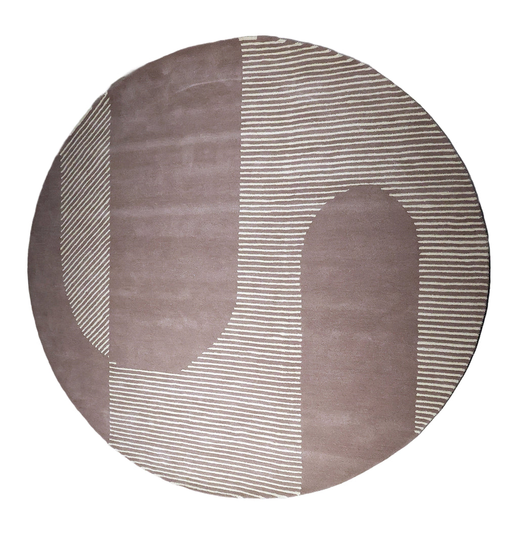 Beluga Tufted Design 61 Ivory Lt. Grey Round