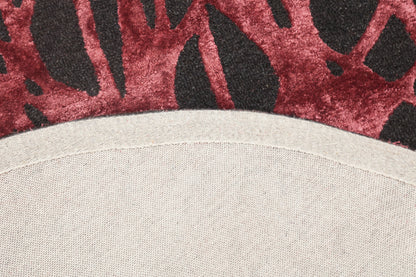 Hand-Tufted Bordeaux & Black Round Rug | Beluga Bordeaux Lattice TF77