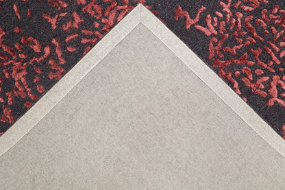 Hand-Tufted Wool Rug – Black & Crimson | Beluga Obsidian Rouge TF79