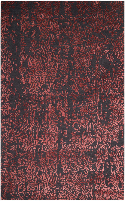 Hand-Tufted Wool Rug – Black & Crimson | Beluga Obsidian Rouge TF79