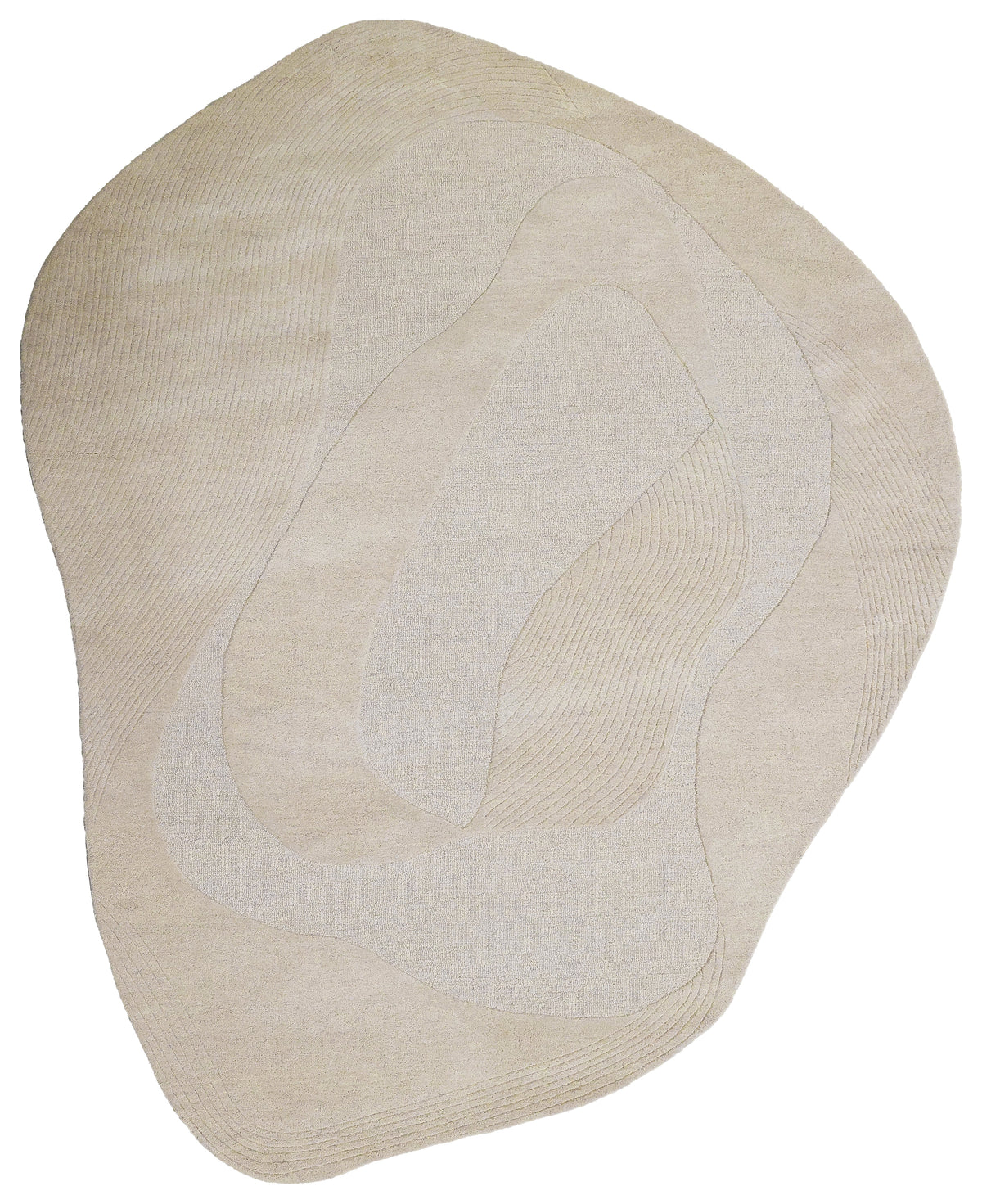Hand-Tufted Ivory Wool Area Rug | Beluga Design 81