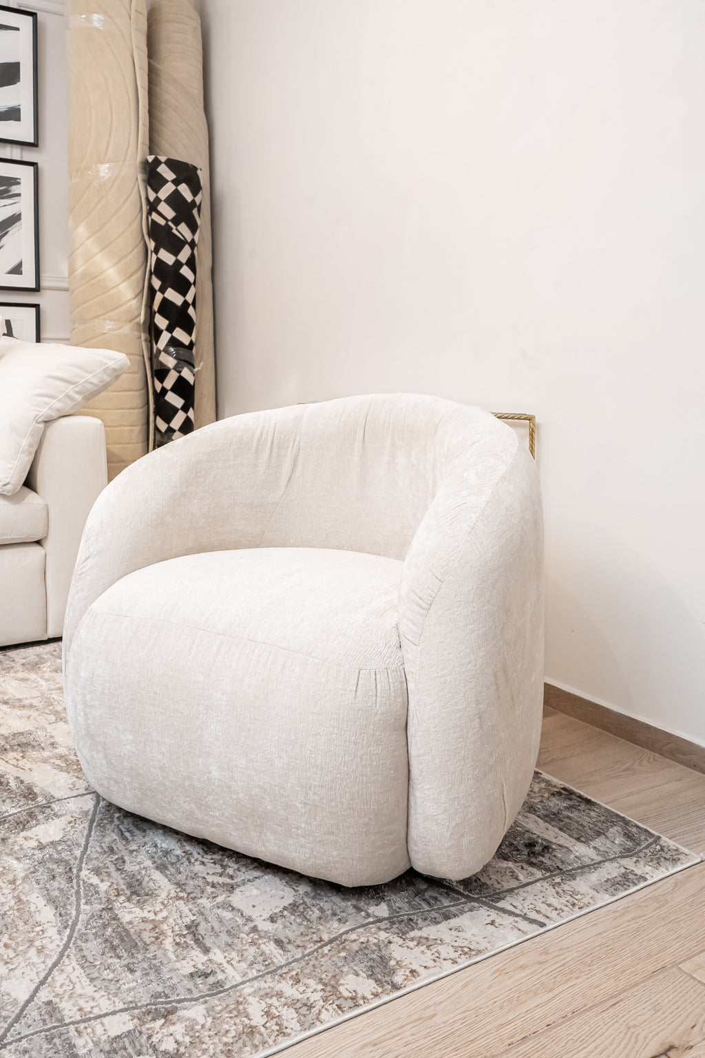 Modern Charcoal Rug with Cream and Bronze Accents in Abstract High-Low Texture - KAI 206
