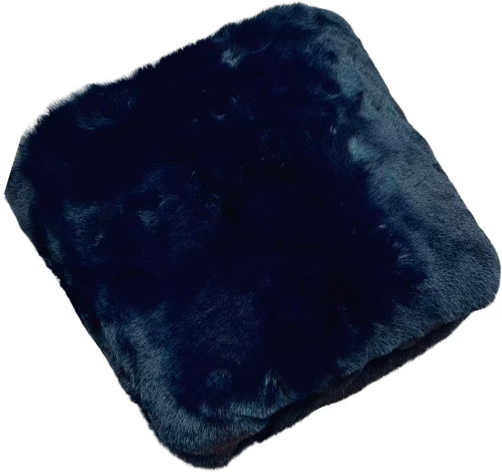 Luxe Dark Indigo Chinchilla Faux Fur Throw Blanket – Ultra-Soft Plush Warmth