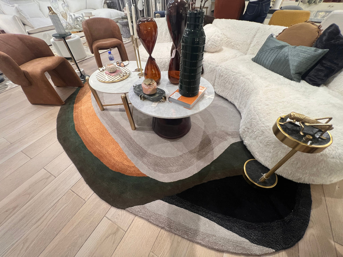 Oval Hand-Tufted Ivory Multi Wool Area Rug | Beluga Design 39