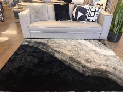 Shaggy Viscose Hand-Tufted Area Rug – Black | SVD-77