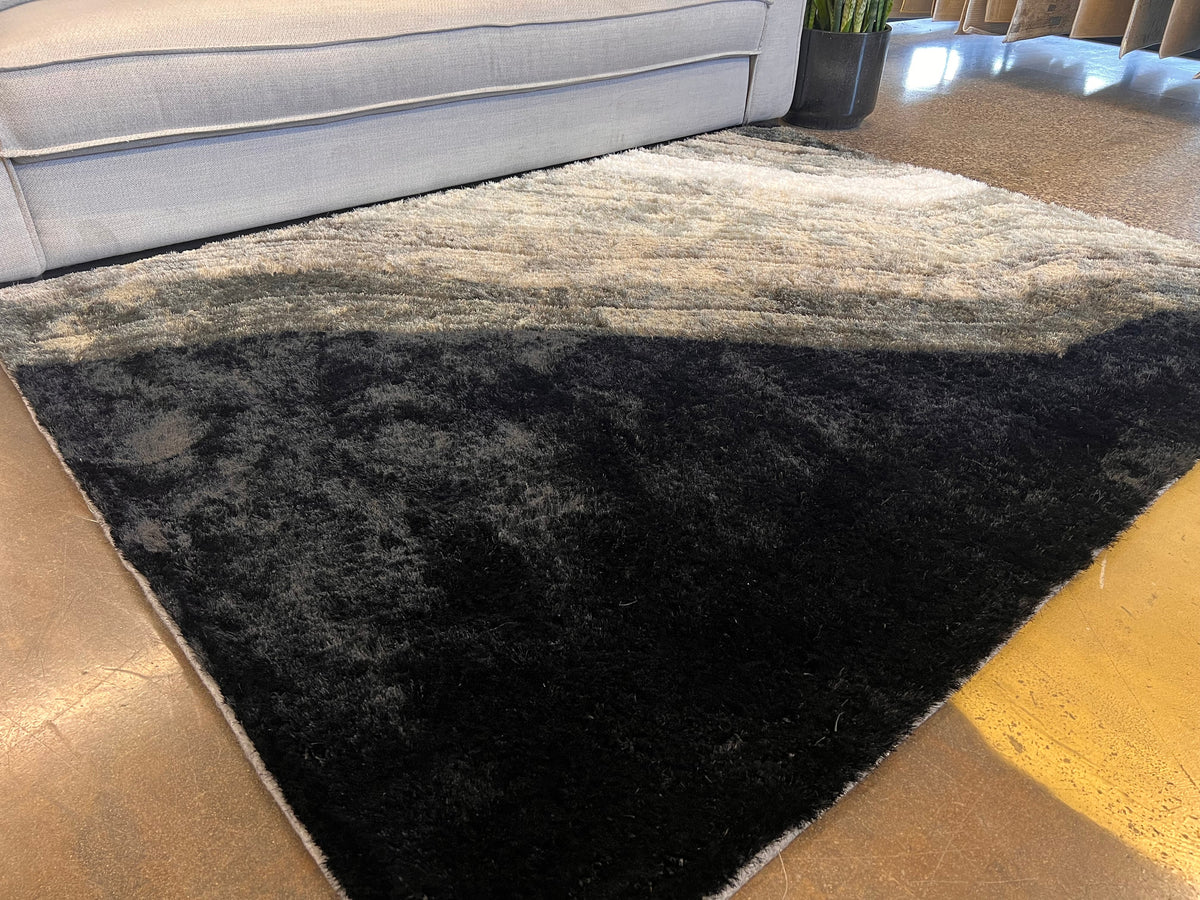 Shaggy Viscose Hand-Tufted Area Rug – Black | SVD-77