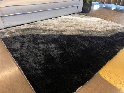 Shaggy Viscose Hand-Tufted Area Rug – Black | SVD-77