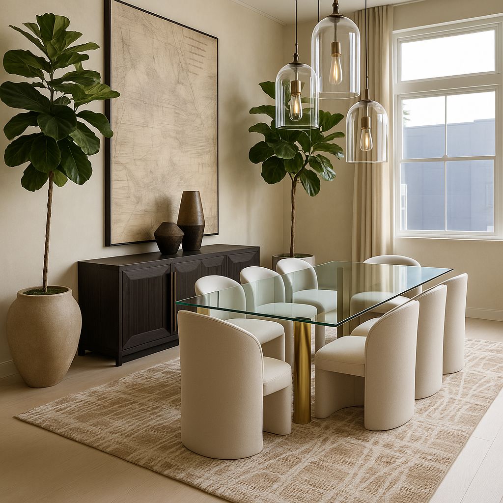 Cream Rug with Subtle Bronze Abstract Design in Viscose Finish - KAI 209