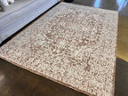 Cream Base Rug with Textured Brick-Toned Oriental Motif and Grey Highlights - KAI 300