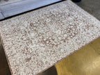 Cream Base Rug with Textured Brick-Toned Oriental Motif and Grey Highlights - KAI 300