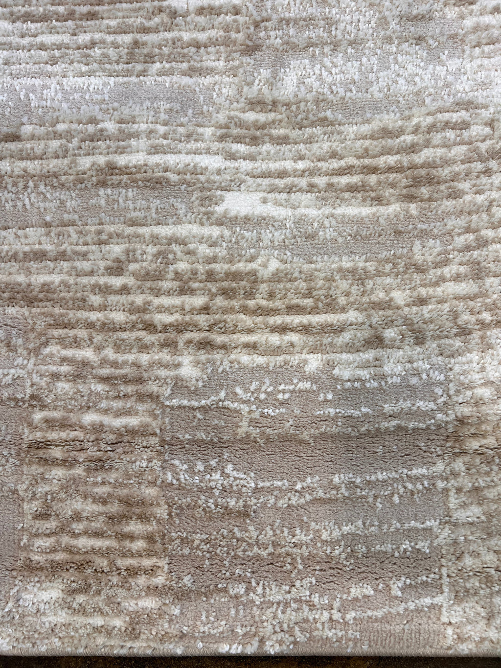 Beige and Mocha Toned Rug with Sculpted High-Low Surface - NUDE 23