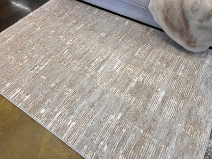 Beige and Mocha Toned Rug with Sculpted High-Low Surface - NUDE 23
