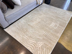 Bohemian Tone-on-Tone Creamy Beige Rug Crafted with High-Low Sandy Beige circle round Detail - NUDE 27