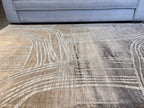 Two-Tone Bronze Abstract Rug with Cream Geometric Accents - KAI 211