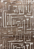 Cream Viscose Rug with Two-Tone Bronze Geometric Detailing - KAI 212