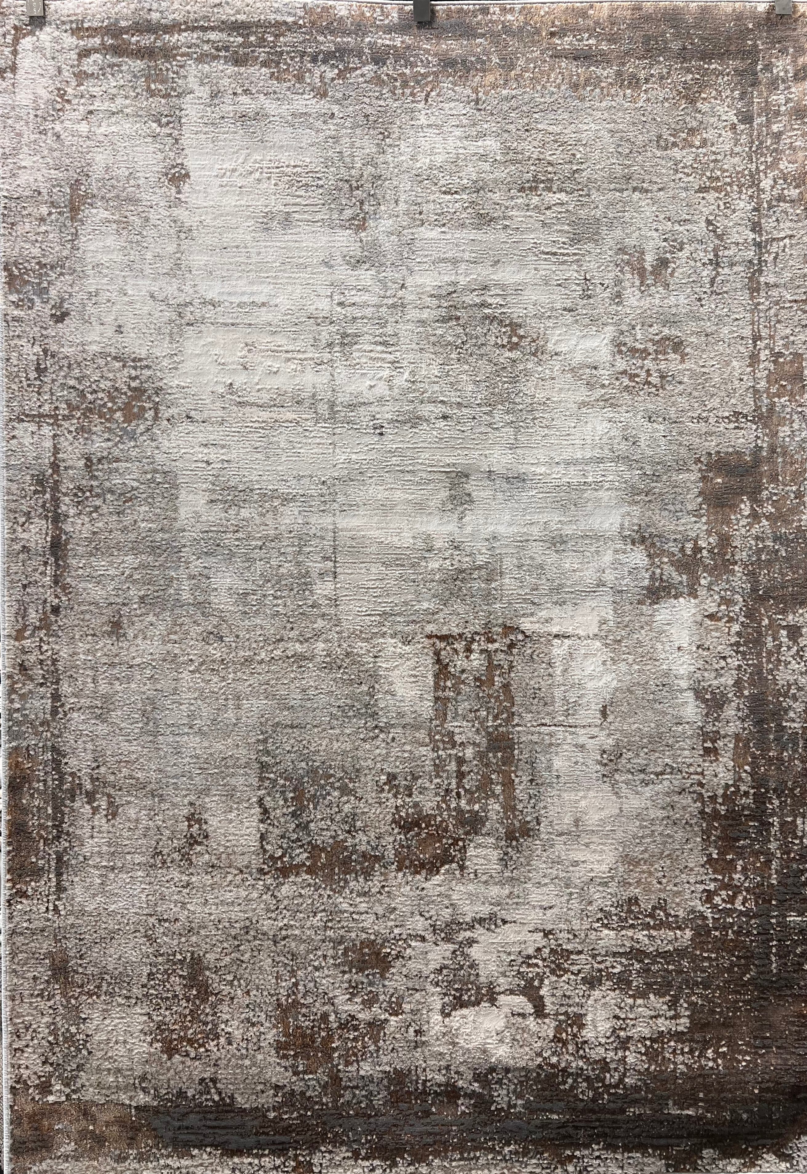 Cream & Gold Rug with Two-Tone Bronze and Copper Abstract Design - KAI 214