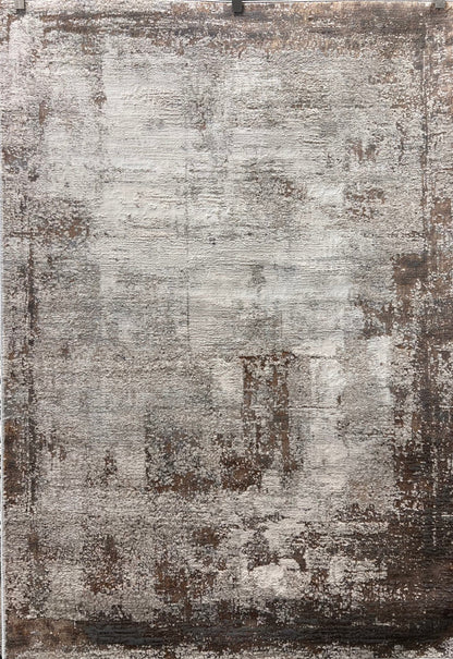 Cream & Gold Rug with Two-Tone Bronze and Copper Abstract Design - KAI 214