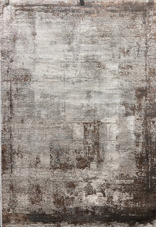Cream & Gold Rug with Two-Tone Bronze and Copper Abstract Design - KAI 214