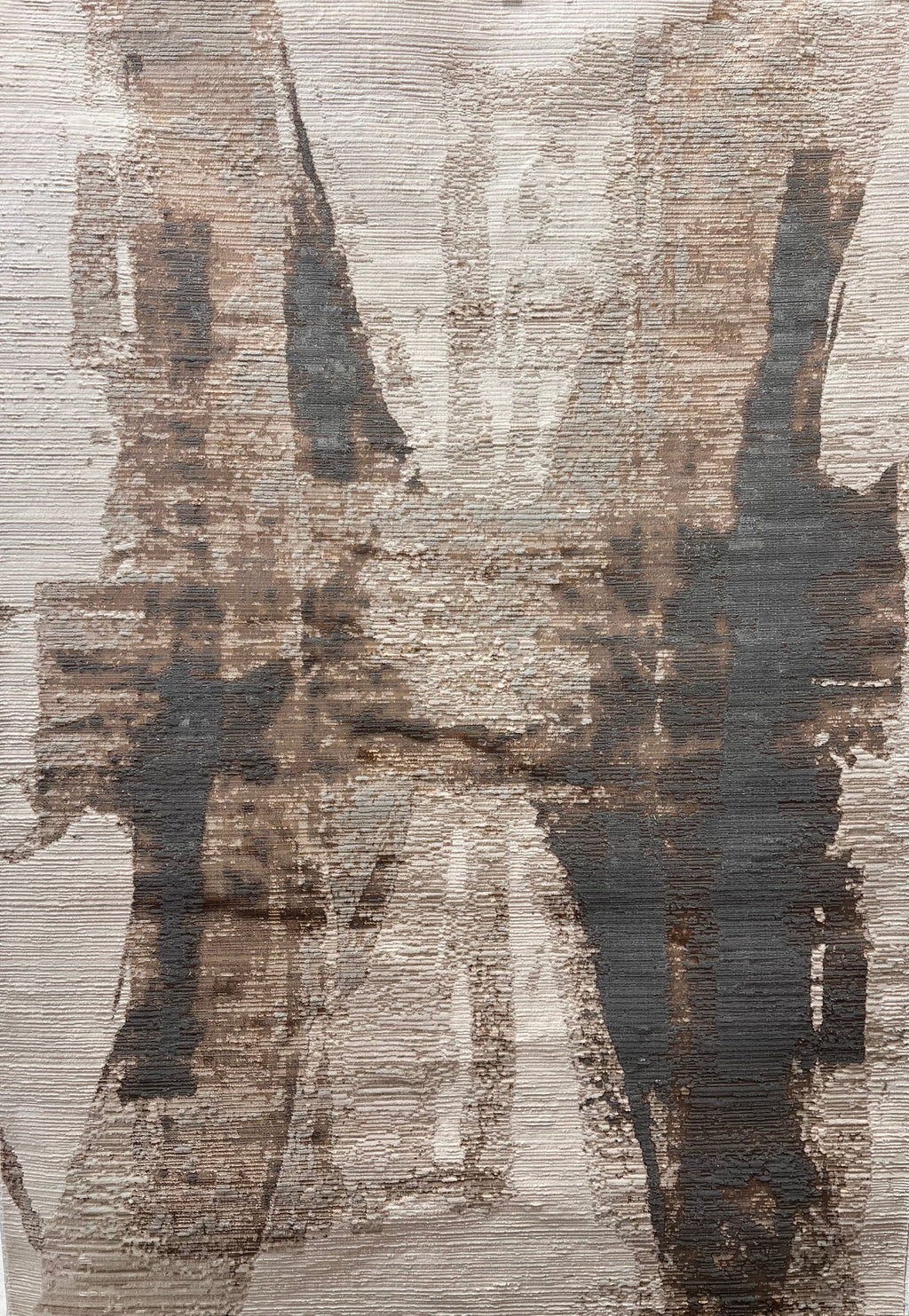 Cream Rug with Two-Tone Gold, Copper & Grey Abstract Accents - KAI 217