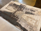 Cream Rug with Two-Tone Gold, Copper & Grey Abstract Accents - KAI 217