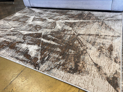 Soft-Touch Gold Beige Rug with Copper Two-Tone Design - KAI 218